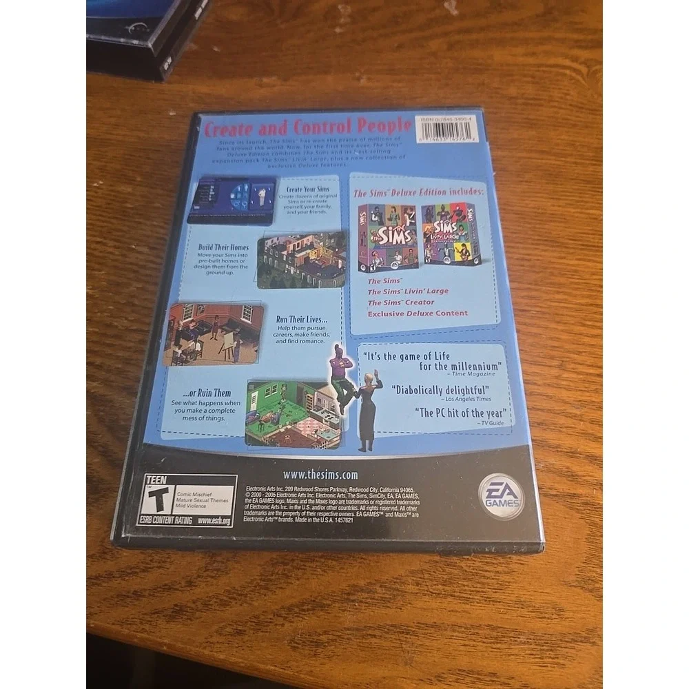 The Sims Deluxe Edition - Hard Case- PC 2005 CD-ROM - 2 Discs- Manual included
